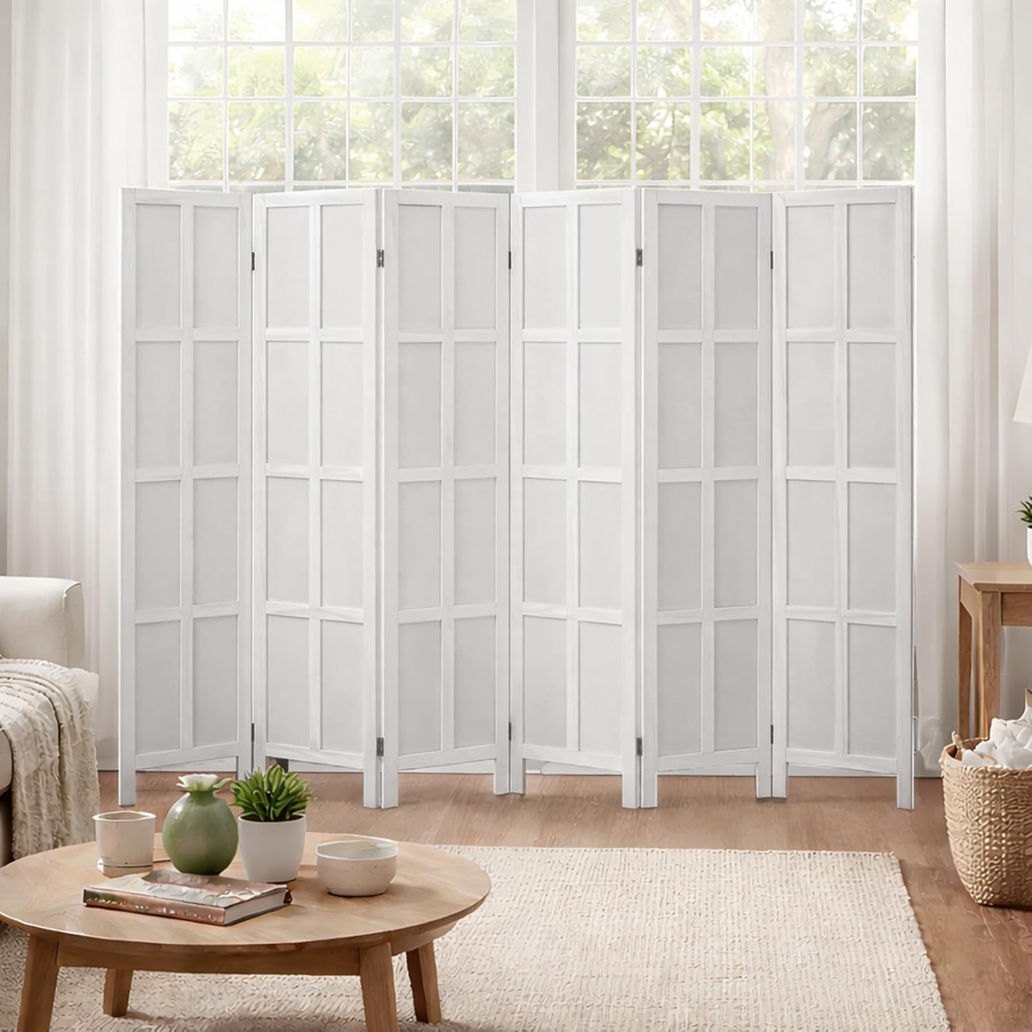Paravent en bois à 6 panneaux  - Partition Screen Divider avis et prix