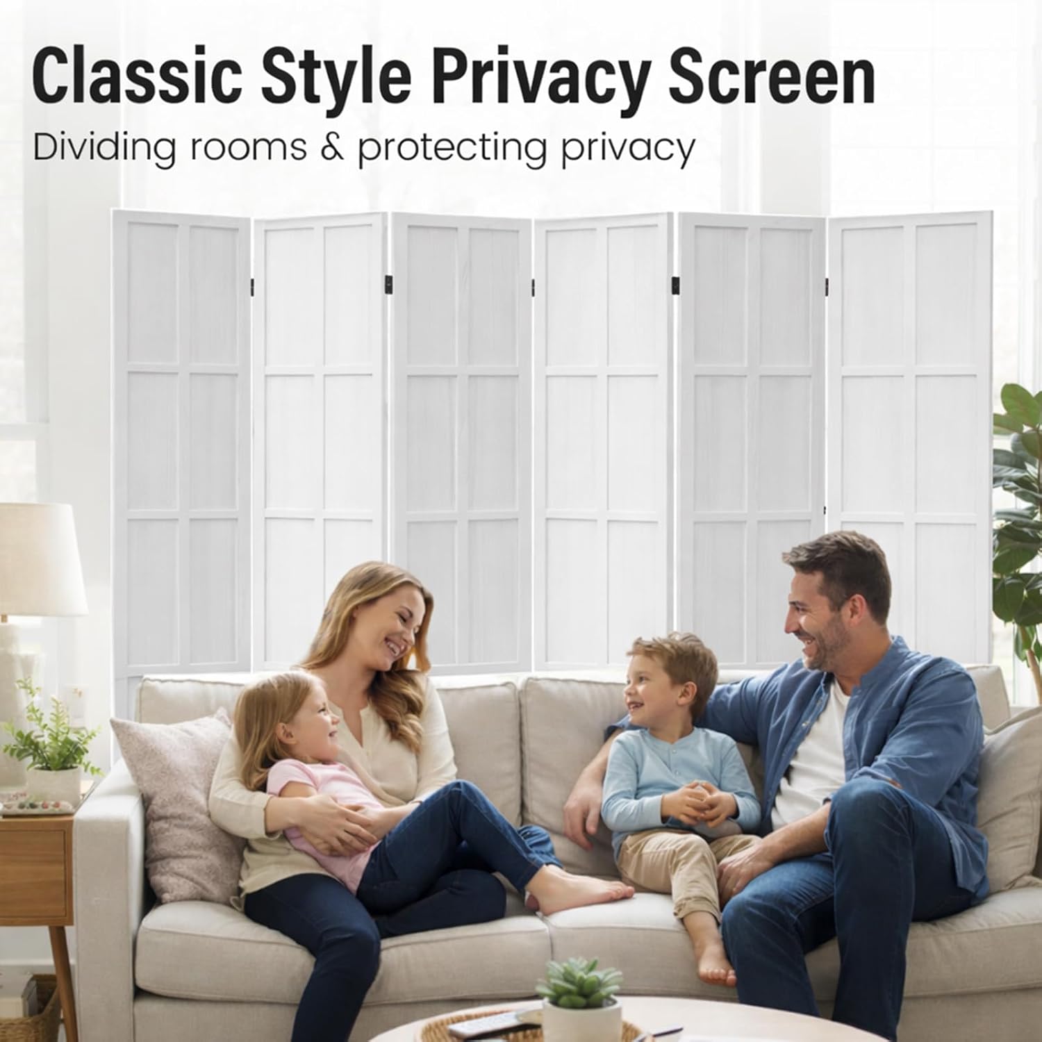 Paravent en bois à 6 panneaux  - Partition Screen Divider avis et prix