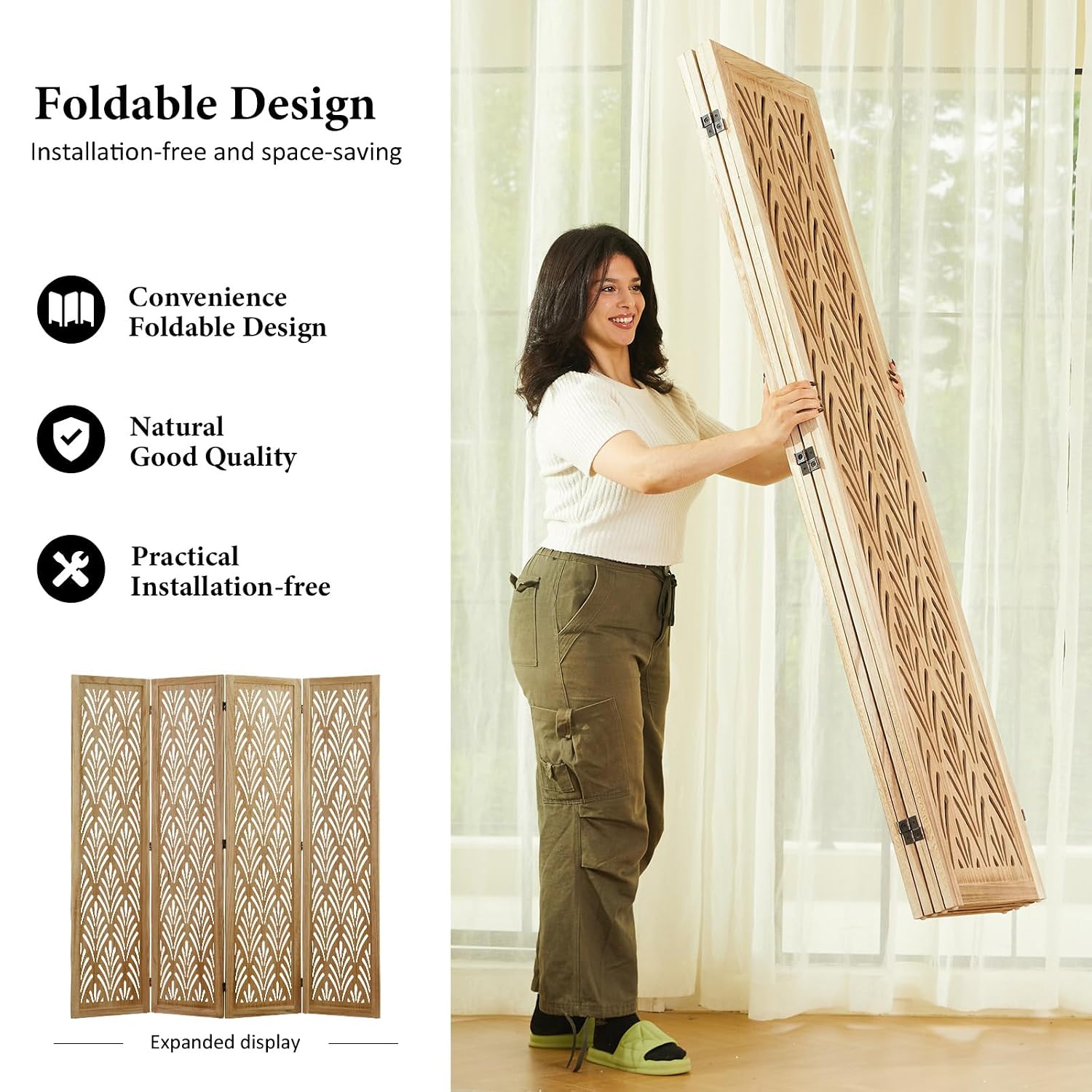 Paravent pliant en bois de 1,7 - Partition Screen Divider avis et prix